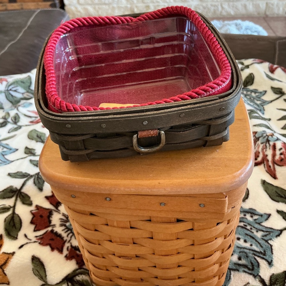 🧺 Longaberger Deep Green Sort & Store Business Card Basket ⭐️ No DATE! - Picture 2 of 5